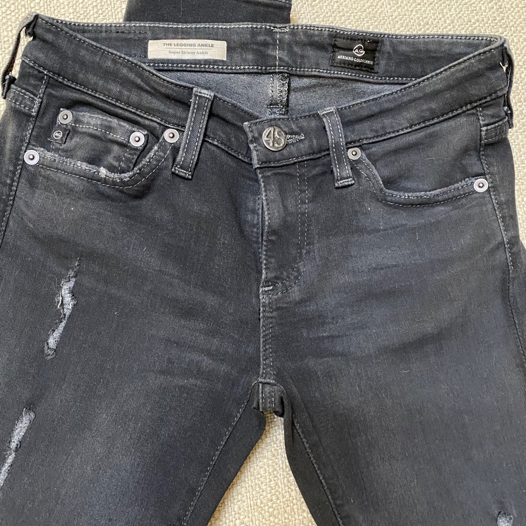Ag Legging Ankle Black Distressed